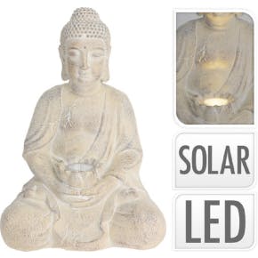 Bouddha Led Solaire Finition Antique 44 Cm