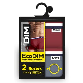 Dim Lot 2 Boxers Eco Dim Fashion Boxer Rouge/gris