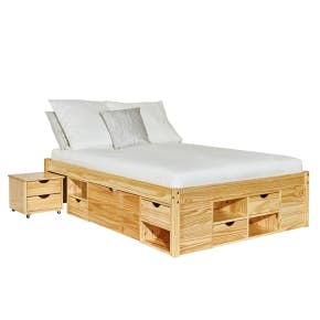 Claas Multi Opbergbed 140x200cm Naturel Hout