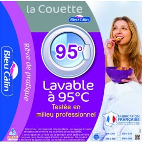 Bleu Câlin Couette Lavable à 95° 200x200cm