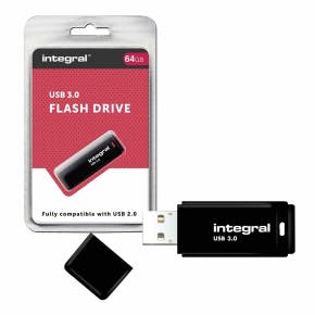 Integral Usb Flash Drive 64gb 3.0 Drive Zwart 