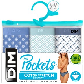 Dim Lot 3 Slips Pocket Coton