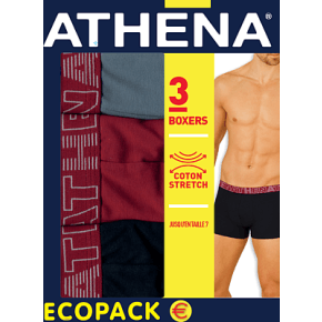 Athena Lot 3 Boxers Ecopack Stretch