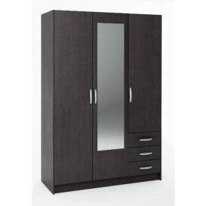 3-deurskast + 1 Spiegel Ebbenhout