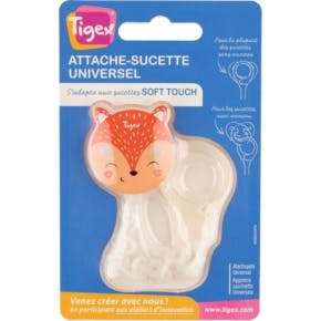 Attache Sucette Blanche Universel Soft Touch Tigex