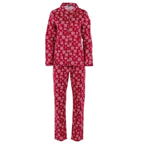 Pyjama De Noël Dame Flanelle Rouge