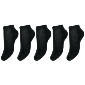 Set 5 Paar Korte Zwarte Sokken