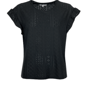 ôdrey T-shirt Brodé Noir Femme