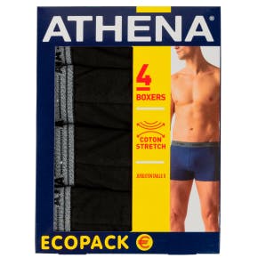 Athena Lot 4 Boxers Ecopack Noirs
