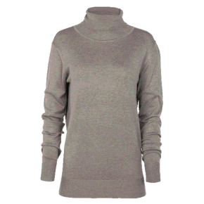 Pull Col Roulé Dame Beige