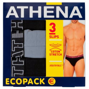Athena - Set 3 Ecopack Slips Zwart/grey