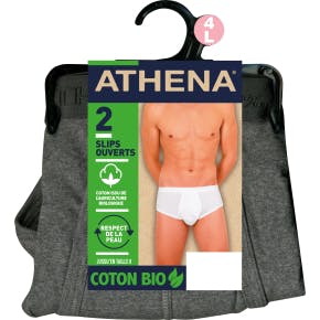 Athena Lot 2 Slips Coton Bio Gris