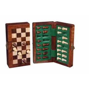 Jeu D’échecs Magnétique 3 En 1 En Bois – Pliable, Portable – Échecs, Dames Et Backgammon – Cadeau Pour Tous âges