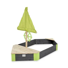 Dip-Mar Bac à sable avec housse [140 x 140 cm] en bois de pin naturel