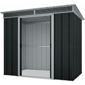 Abri De Jardin Métal 229x180x191 Cm Anthracite - Portes Pliantes, Aéré, Pour Outils, Tondeuse, Vélo - 5
