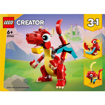 Lego Creator 3 In 1 Rode Draak (31145)
