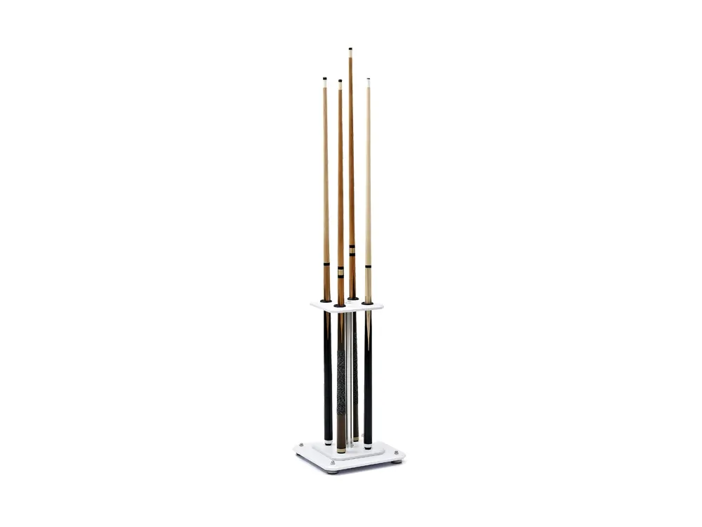 Porte-queues De Billard Mural – Pour 4 Queues, Couleur Blanc, Fixation Simple Et Pratique