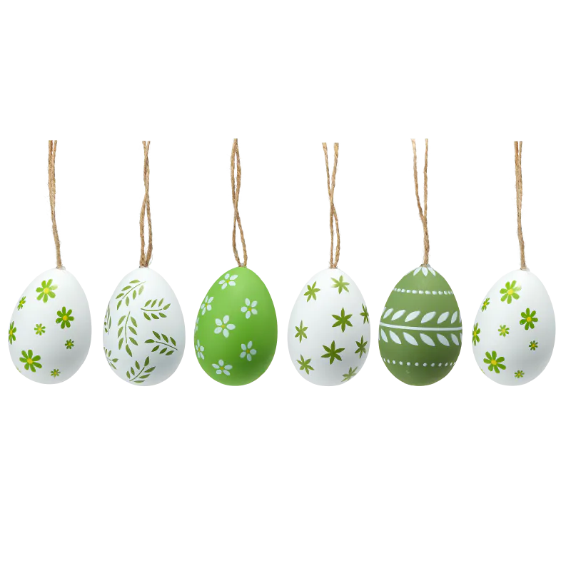 Lot De 24 Œufs De Pâques En Plastique Avec Rubans – 4 Couleurs, 6 Cm, Décoration Extérieure/Intérieure – Cadeau Festif