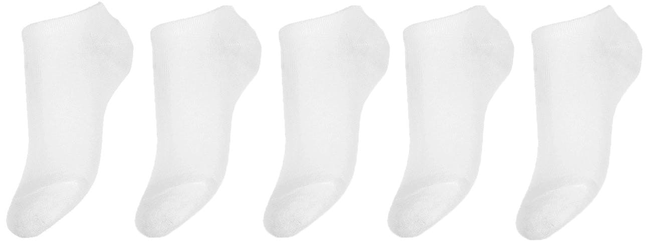 Set 5 Paar Korte Witte Sokken