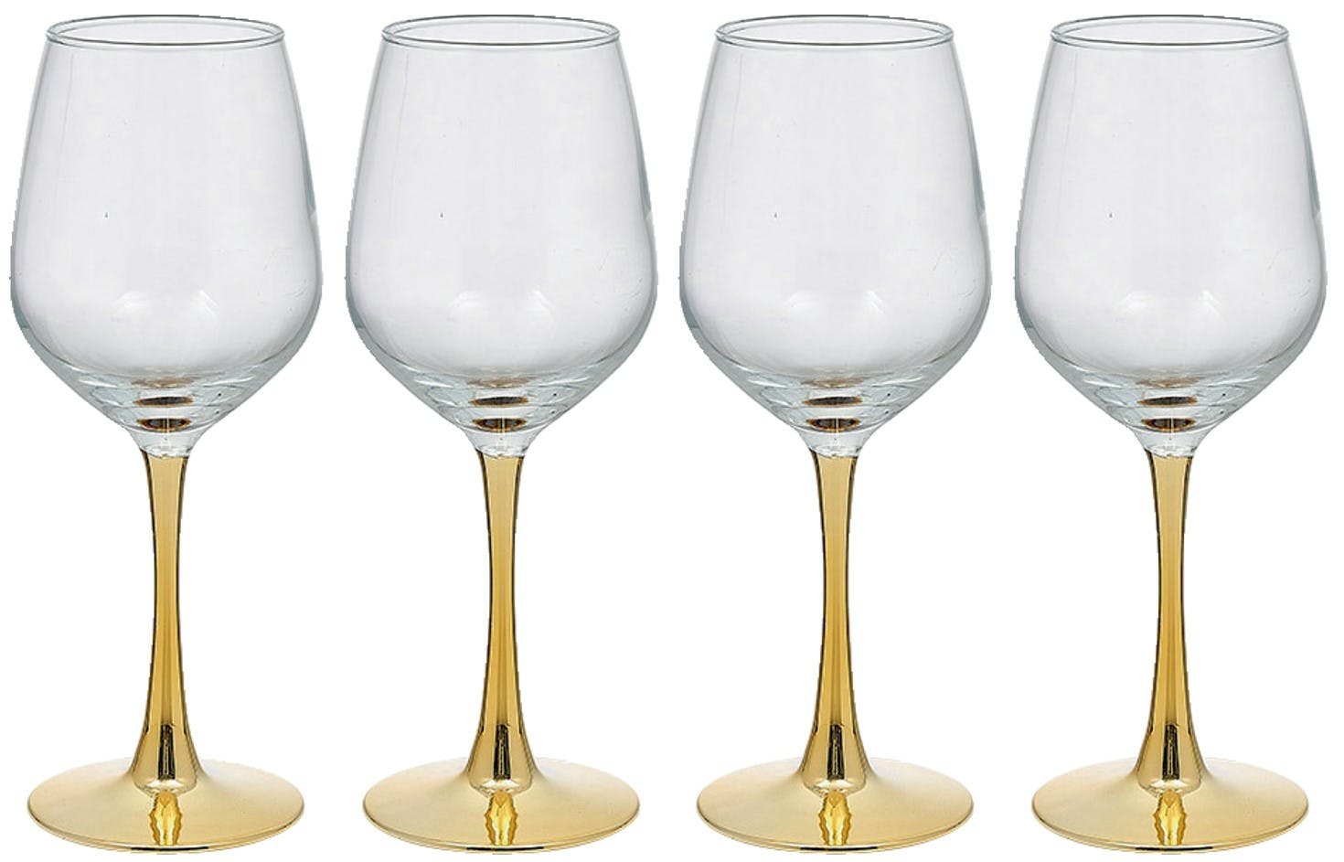 Wijnglas Met Gouden Voet - 4 Stuks