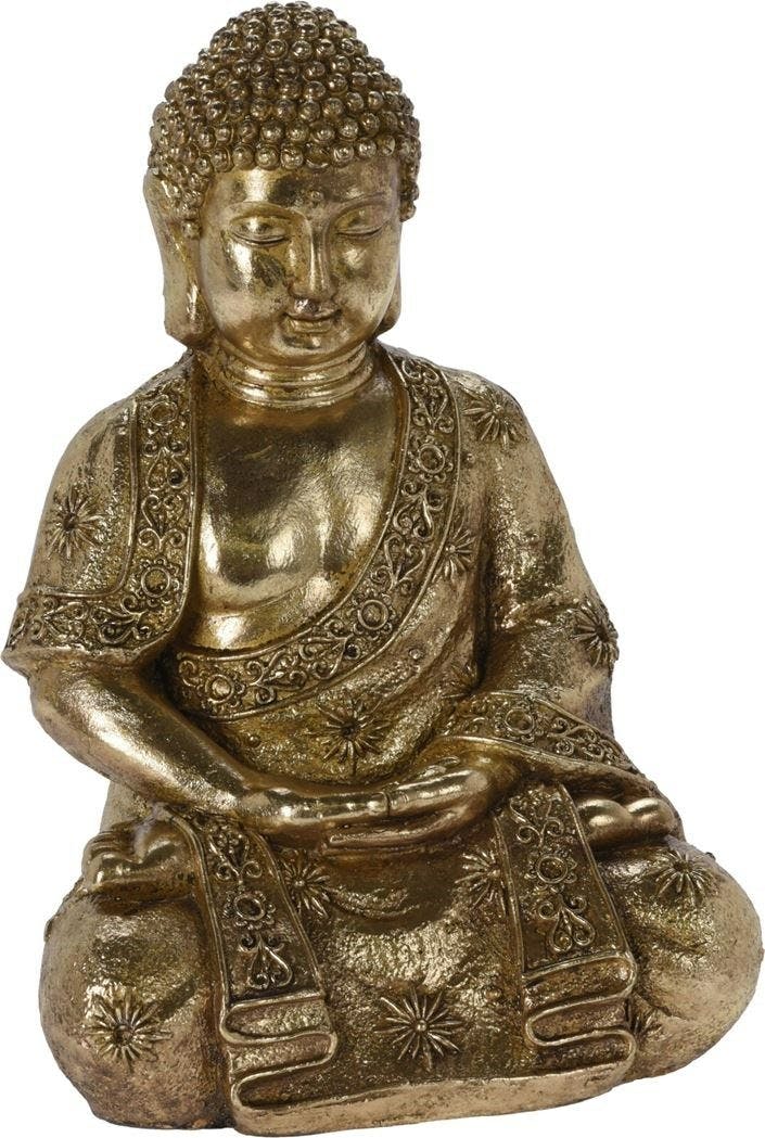 Zittende Boeddha Goud Hars