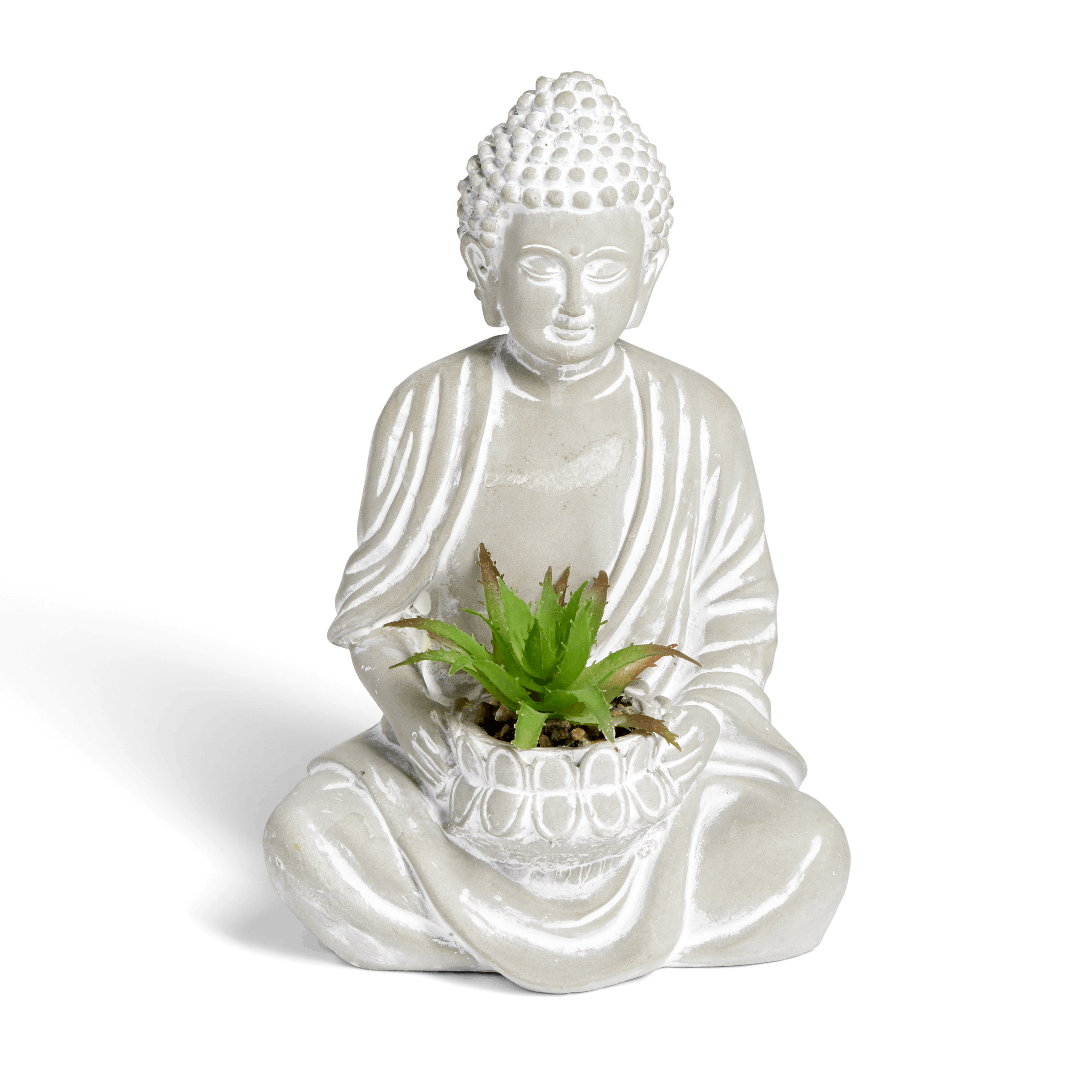 Plante Artificielle Pot Bouddha Ciment