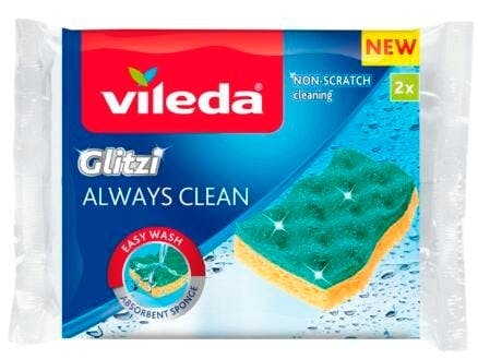 Vileda Glitzi Always Clean Eponge à Récurer 2 Pièces