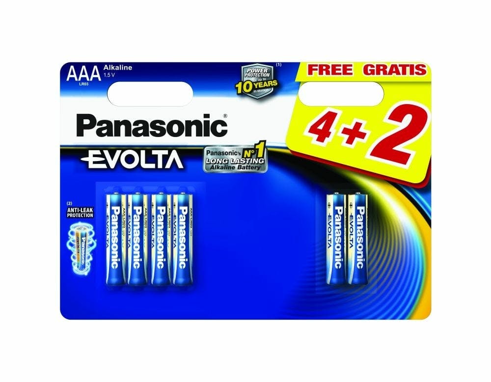 Panasonic Evolta AAA LR03 batterijen - 4+2 GRATIS