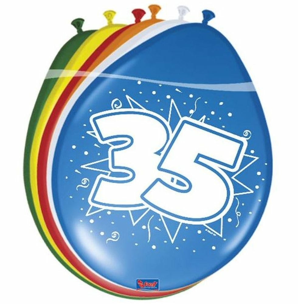 Ballon Verjaardag 35 Jaar 30 Cm (8 Stuks)