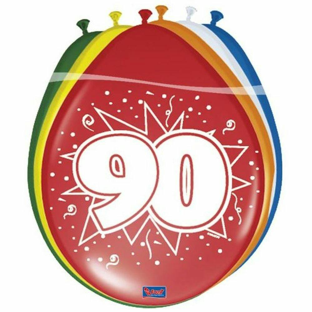 Ballon Verjaardag 90 Jaar 30 Cm (8 Stuks)