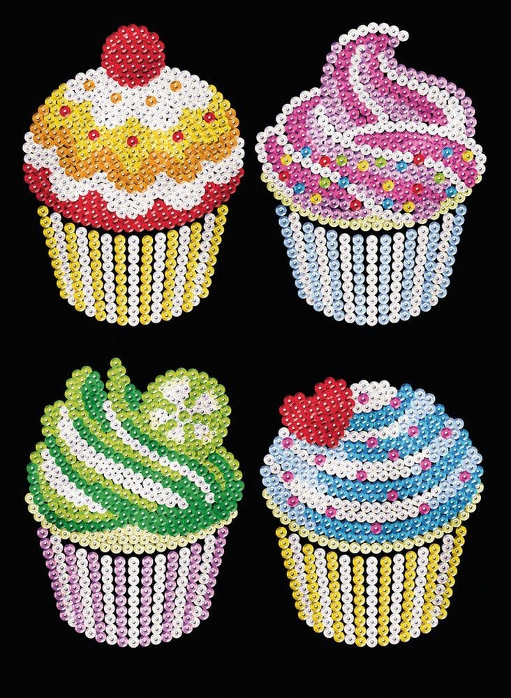 Hobbydoos Sequin Art Cupcakes