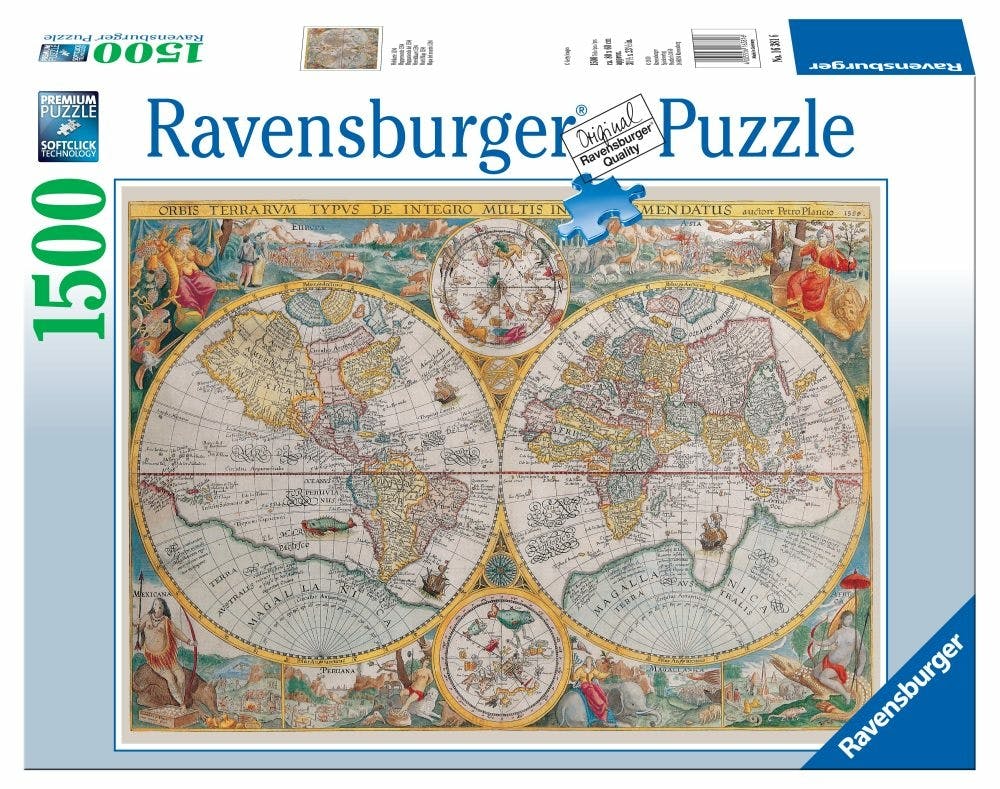 Ravensburger Puzzel Wereldkaart 1594 - 1500 Stuks