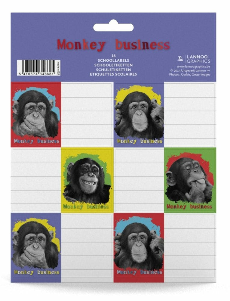 Monkey Business Schooletiketten