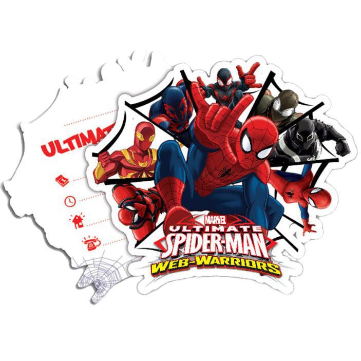 Uitnodiging Spiderman (6 Stuks)