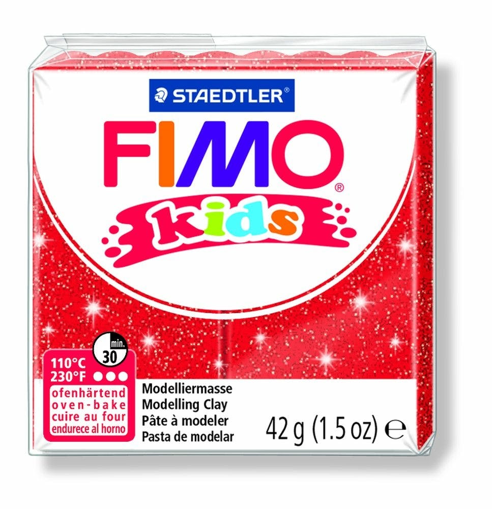 Fimo Kids Boetseerklei Glitter - Rood