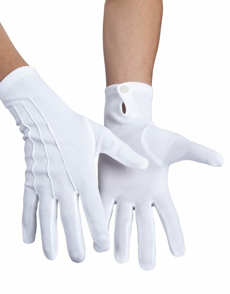 Handschoenen Basic Met Drukknop - Wit
