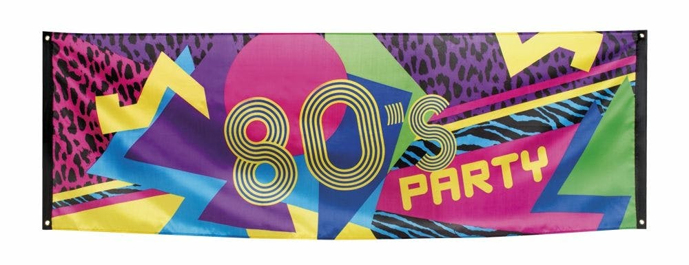 Polyester Banner '80's Party' (74 X 220 Cm)