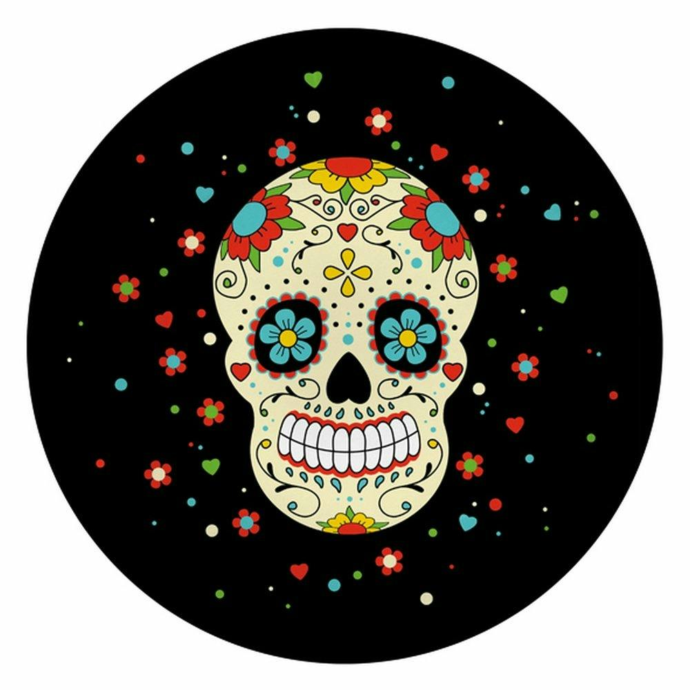 Bord Mexican Skull Zwart - Dia 23 Cm