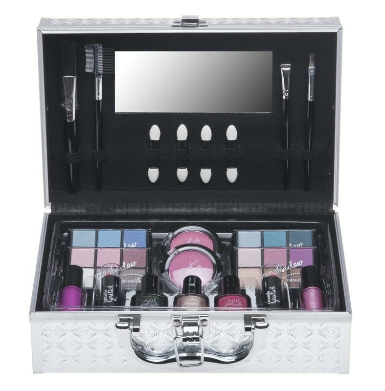 Make-Up Koffer Zilver 41 Onderdelen