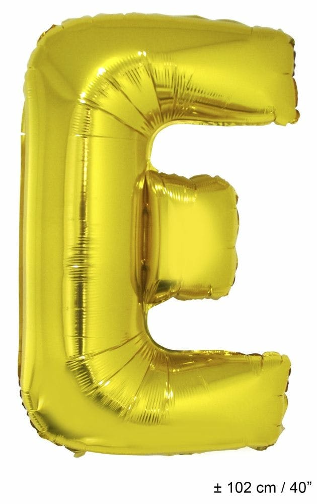 Helium Ballon Letter E - Goud - 102 Cm