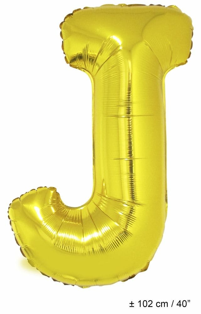 Helium Ballon Letter J - Goud - 102 Cm