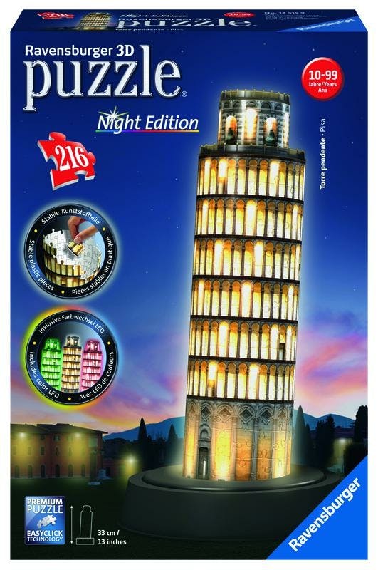 Ravensburger 3D Puzzel Toren Van Pisa - Night Edition