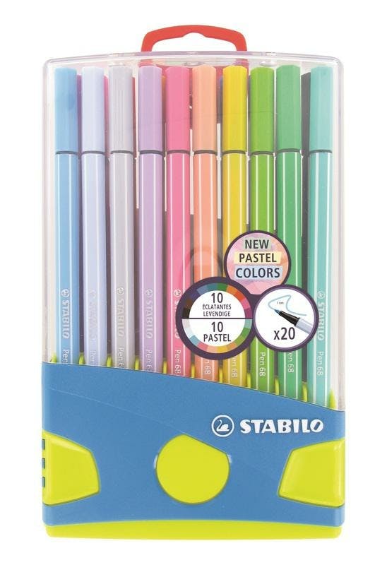 Stabilo Pen 68 Kleurstiften Met 10 Pastelkleuren - 20 Stuks