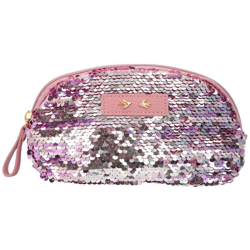 Trend LOVE beauty bag met strijkpailletten mauve