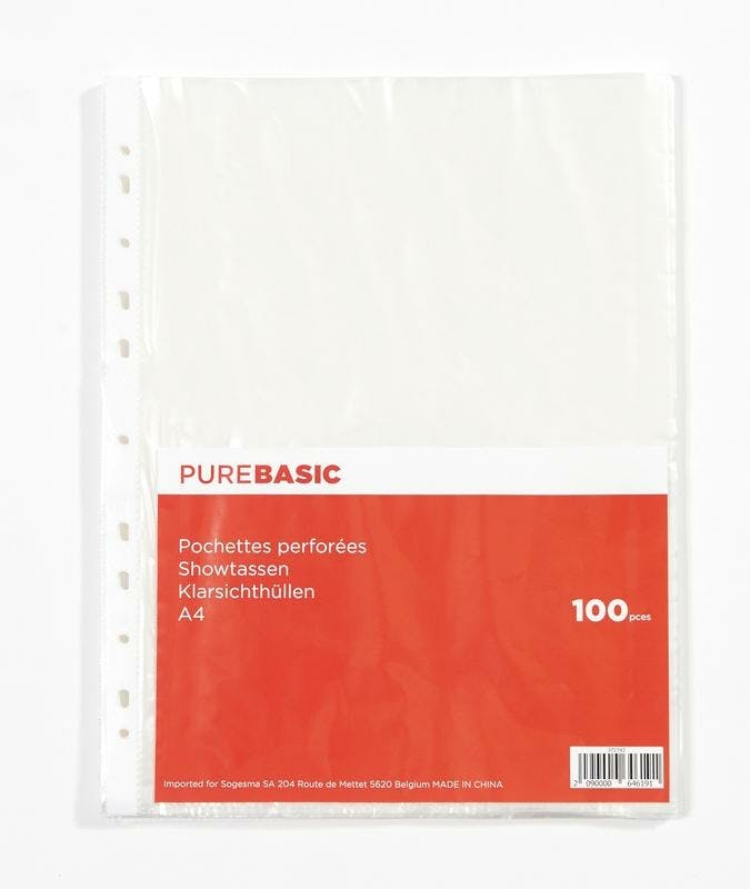 Pure Basic - 100 Pochettes Perforées 