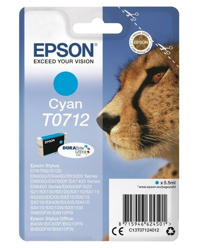 Epson Inktpatroon T0712 Cyaan