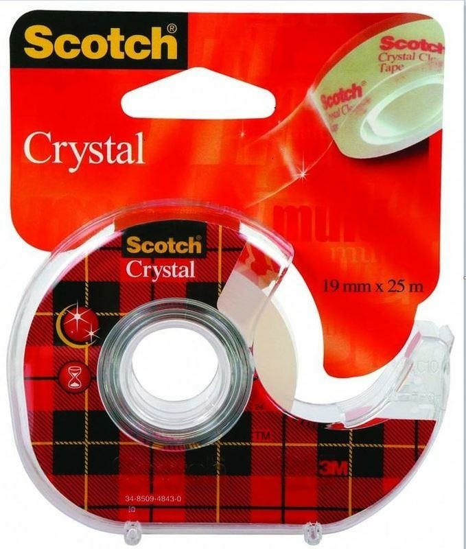 Plakband + Houder Rub Scotch Crystal 25M