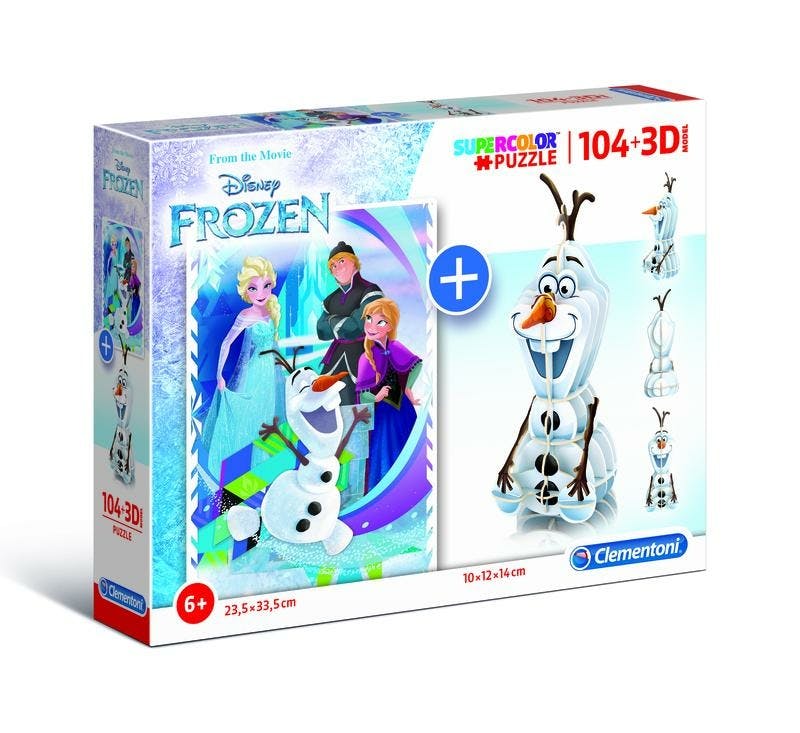 Clementoni puzzel 104 stuks + 3D Model Frozen