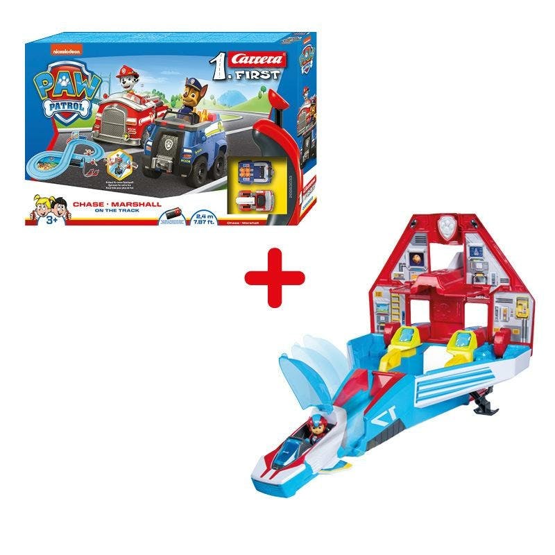 PAW PATROL SUPERSONIC JET + CARRERA ON THE TRACK