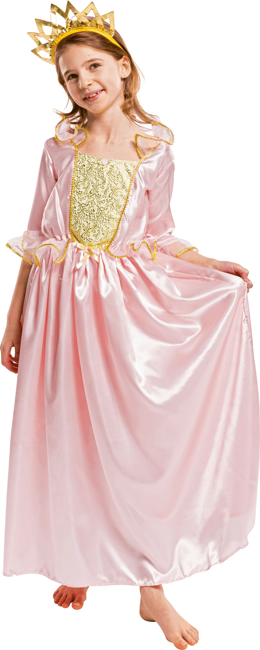 Kinderkostuum Prinses Kleed Roze/Goud 11-14 Jaar